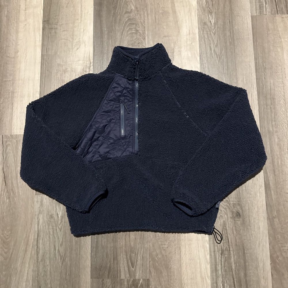 JoyLab Navy Fleece Quarter-Zip Top